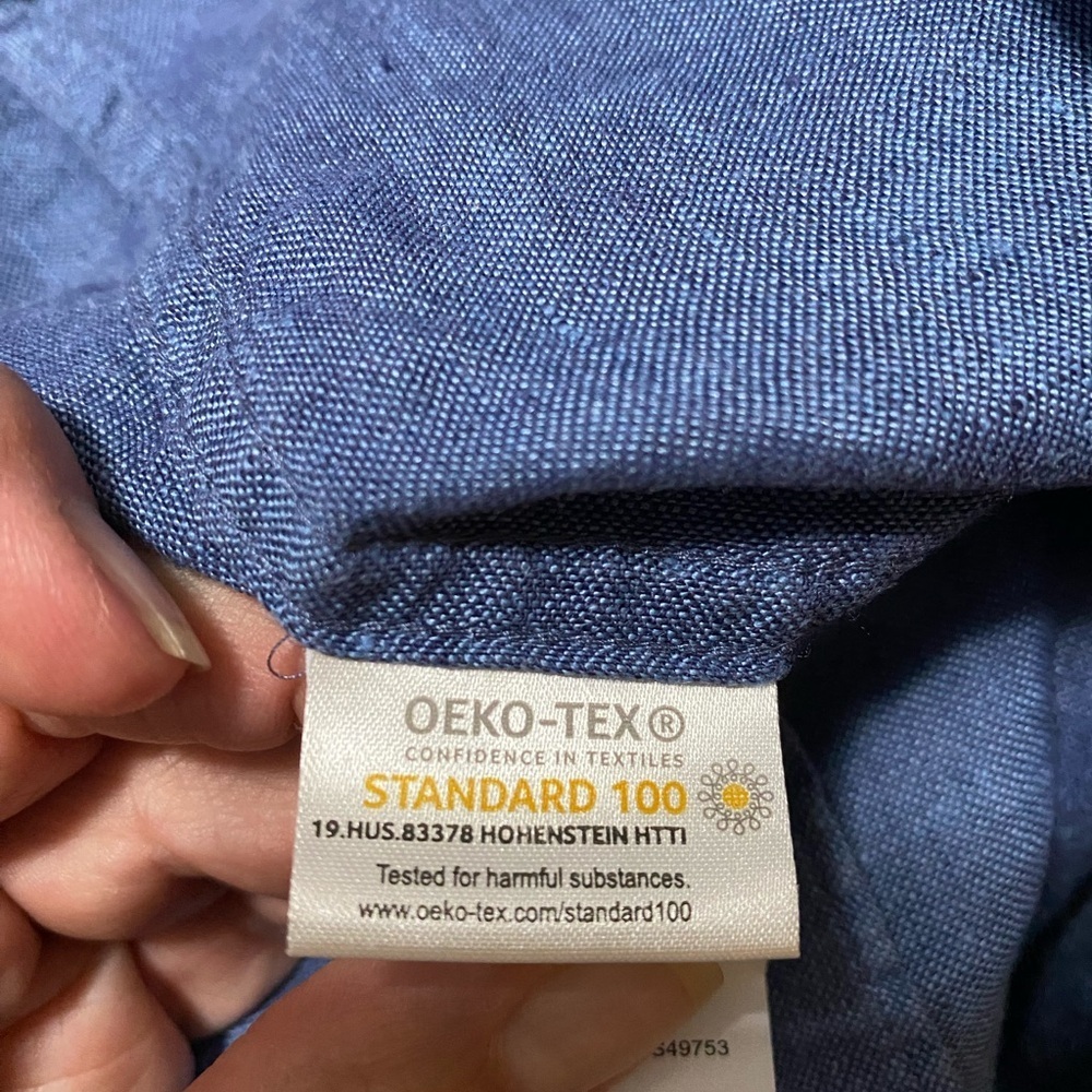 Perry Ellis XLT Mens Blue 100% Linen Short Sleeve Shirt. - Picture 8 of 11